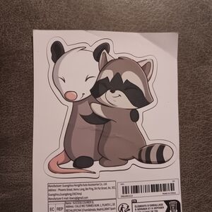 Cute Raccoon and Opossum Sticker